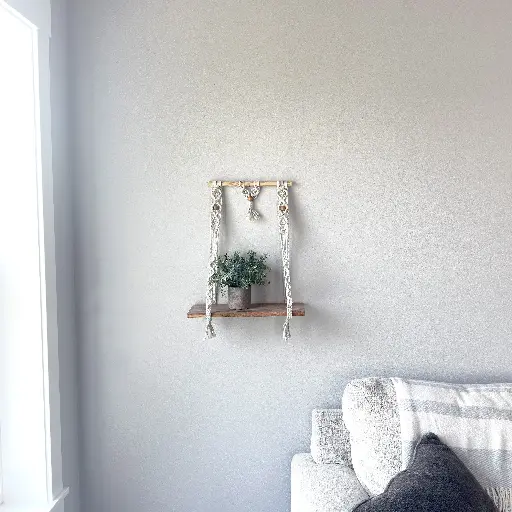 [WS-010-NAT-22] 16" Macramé Wall Shelf MSRP $24.99