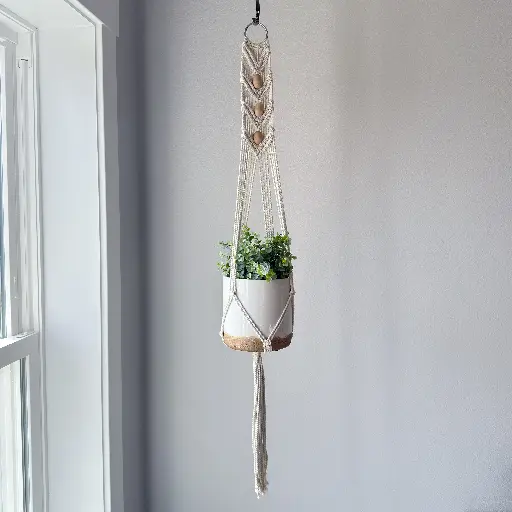 [PA-054-Nat-38] Arrow Pattern Macramé Plant Hanger MSRP $16.99