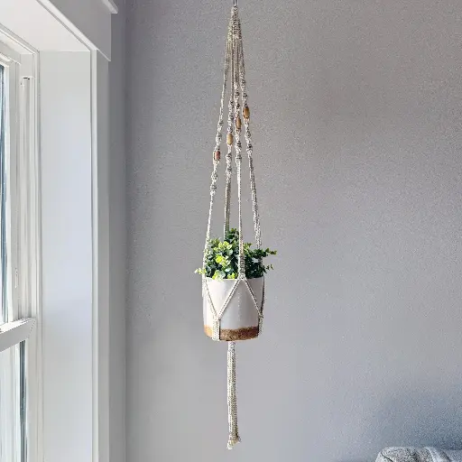[DL-010-Nat-45] Spiral Long Macramé Plant Hanger MSRP $18.99